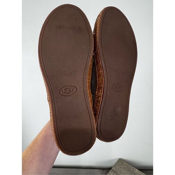 UGG Reid Lace-Up Flat Moc Leather Gray Bootie Size 7 - Picture 7 of 10